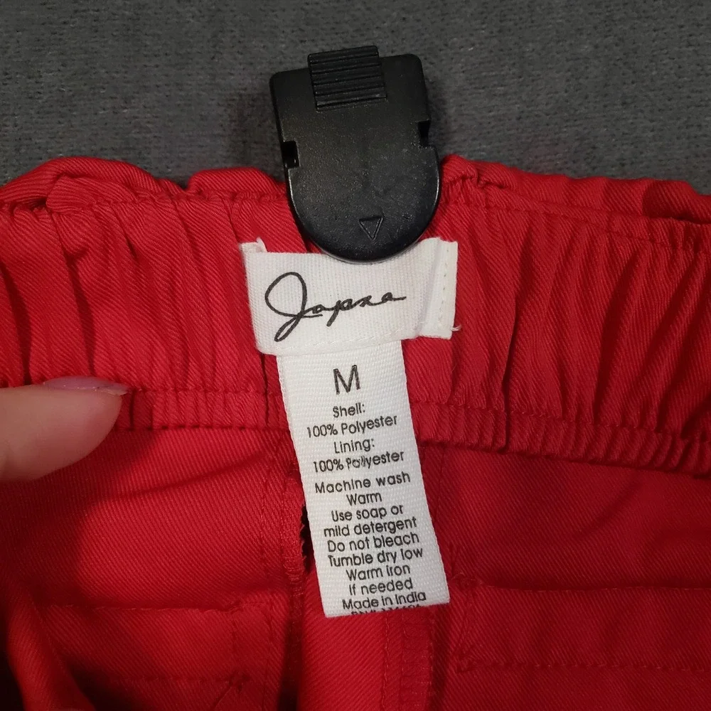 Japna Skort Womens Medium Red Wrap Front Elastic Back Side‎ Zip Short Skirt